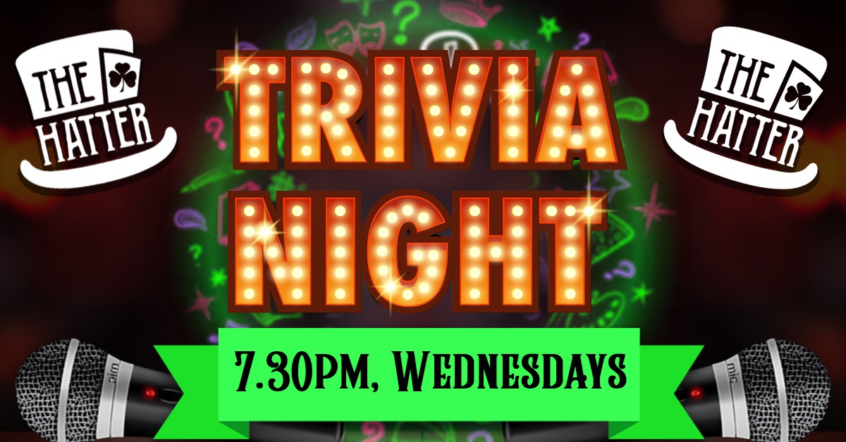 Trivia Night at The Hatter with teams competing and quiz master leading event
